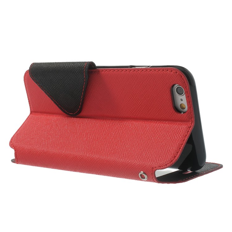 Roar Korea Diary View Window Leather Magnetic Shell for iPhone 6s 6 w/ Stand - Red-4