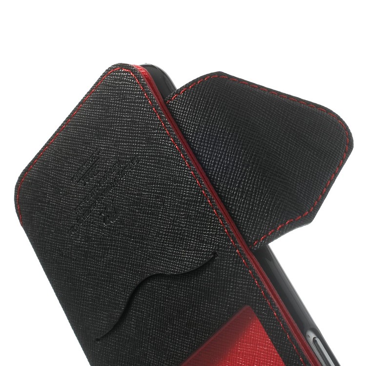 Roar Korea Diary View Window Leather Magnetic Shell for iPhone 6s 6 w/ Stand - Red-7