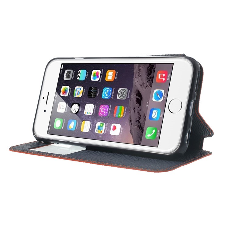 Roar Korea Diary View Window Leather Case for iPhone 6s 6 w/ Stand & Card Slot - Orange-3