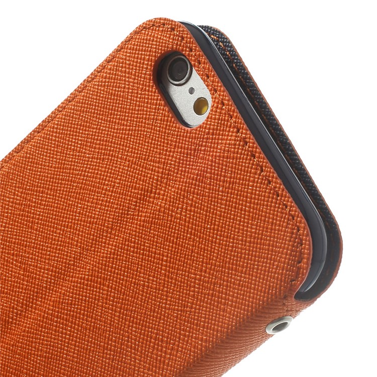 Roar Korea Diary View Window Leather Case for iPhone 6s 6 w/ Stand & Card Slot - Orange-9