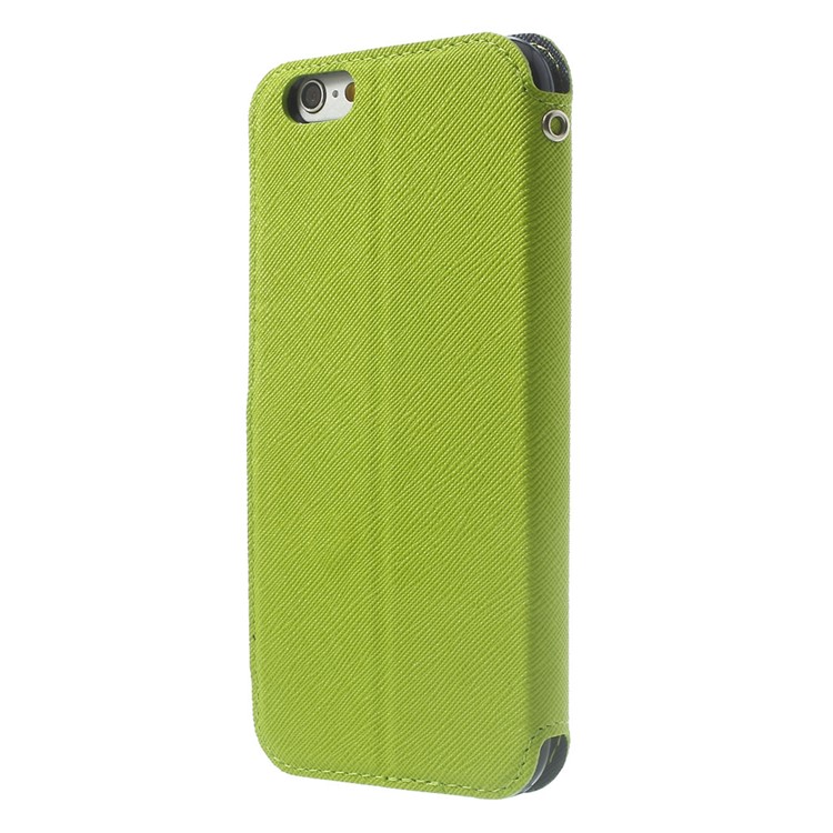 Roar Korea Diary View Window Leather Shell for iPhone 6s / 6 w/ Stand & Card Slot - Green-2