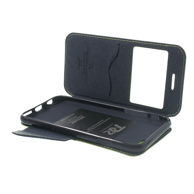 Roar Korea Diary View Window Leather Shell for iPhone 6s / 6 w/ Stand & Card Slot - Green-9