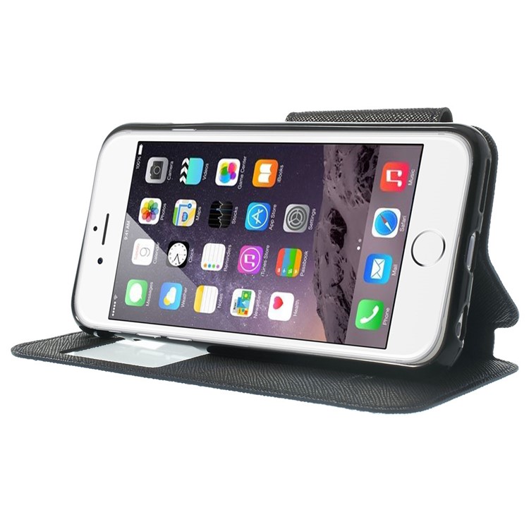 Roar Korea Diary View Window Leather Case Cover for iPhone 6s / 6 w/ Stand & Card Slot - Blue-3
