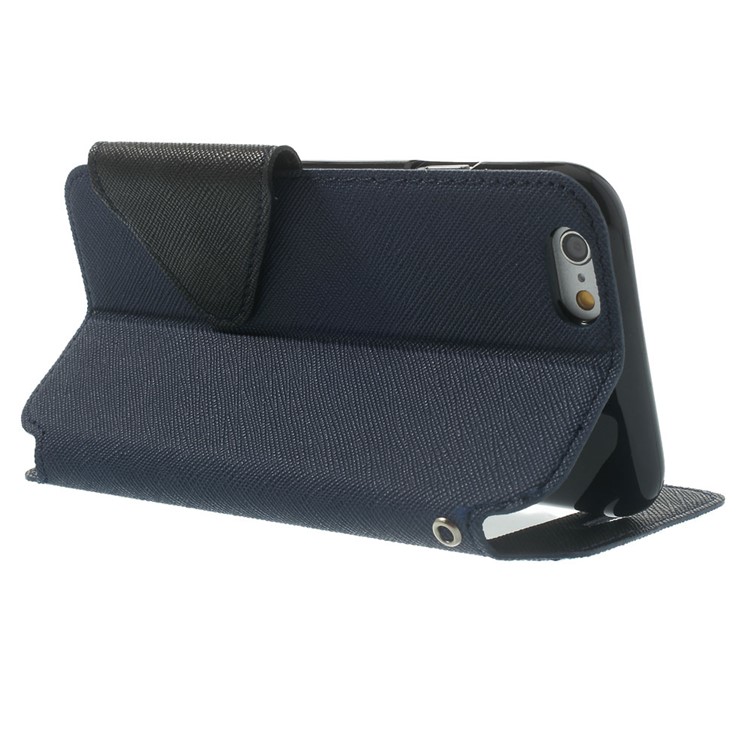 Roar Korea Diary View Window Leather Case Cover for iPhone 6s / 6 w/ Stand & Card Slot - Blue-4