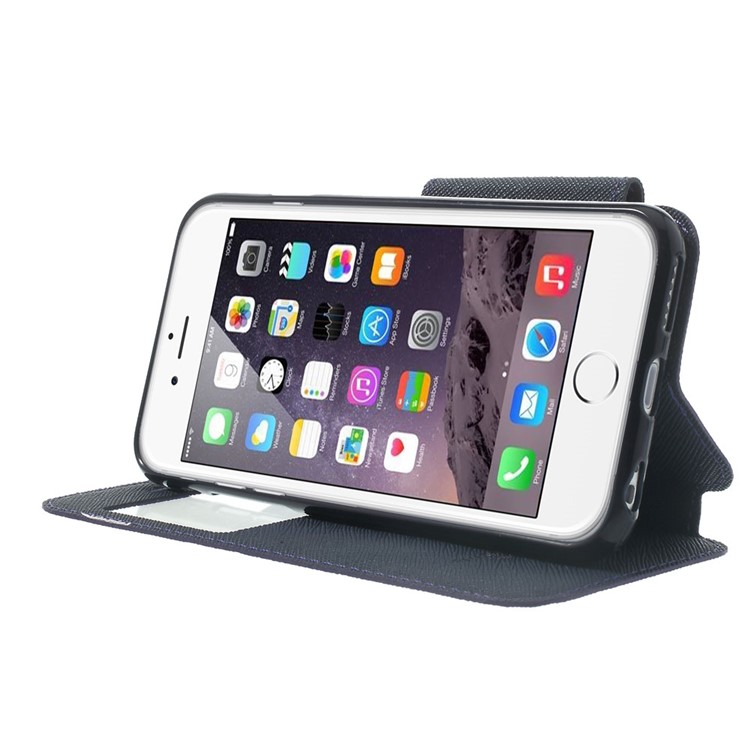 Roar Korea Diary View Window Leather Case Shell for iPhone 6s / 6 w/ Stand & Card Slot - Purple-3