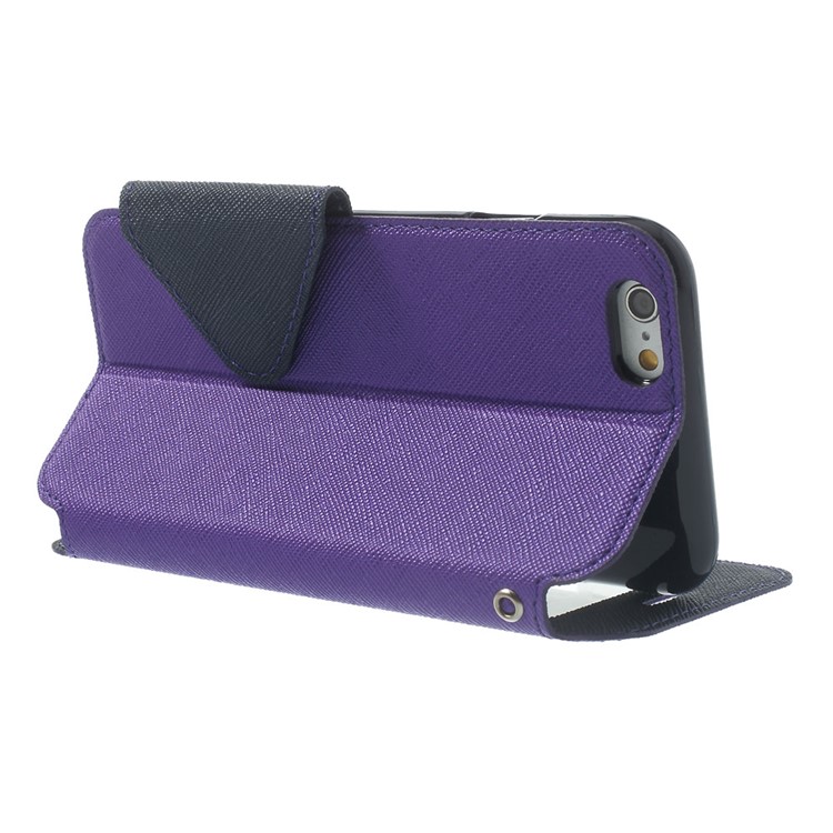 Roar Korea Diary View Window Leather Case Shell for iPhone 6s / 6 w/ Stand & Card Slot - Purple-4
