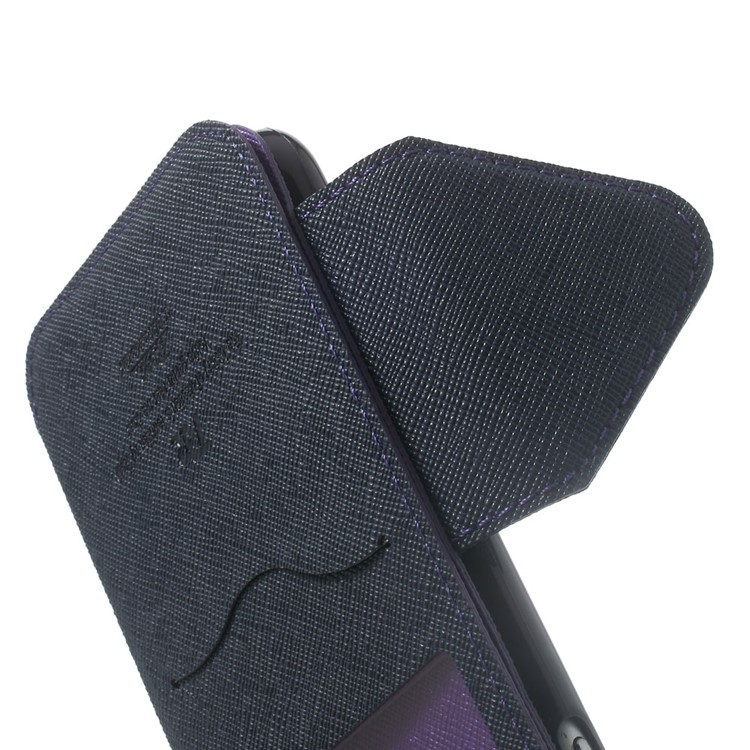 Roar Korea Diary View Window Leather Case Shell for iPhone 6s / 6 w/ Stand & Card Slot - Purple-8