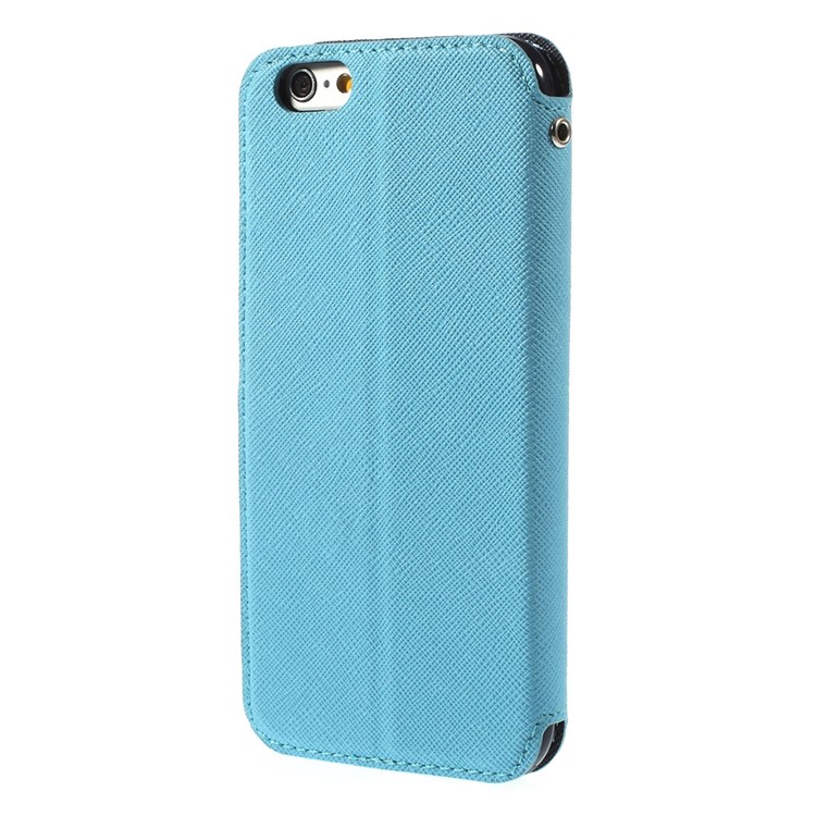 Roar Korea Diary View Window Leather Magnetic Case w/ Stand for iPhone 6 6s w/ Stand - Baby Blue-2