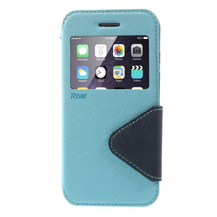 Roar Korea Diary View Window Leather Magnetic Case w/ Stand for iPhone 6 6s w/ Stand - Baby Blue-3
