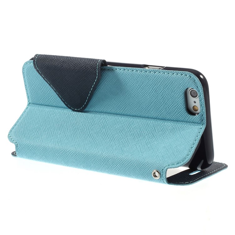 Roar Korea Diary View Window Leather Magnetic Case w/ Stand for iPhone 6 6s w/ Stand - Baby Blue-5
