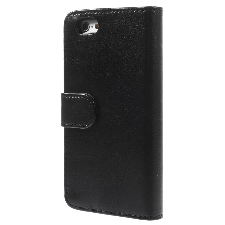 Crazy Horse Texture Folio Leather Wallet Stand Shell for iPhone 6 / 6s - Black-2