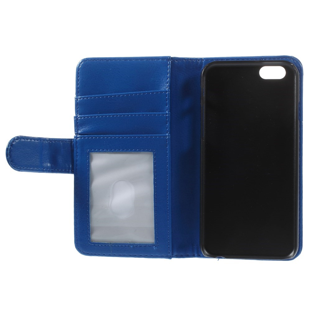 Crazy Horse Texture Folio Leather Willet Cover Para Iphone 6 / 6s - Azul-10