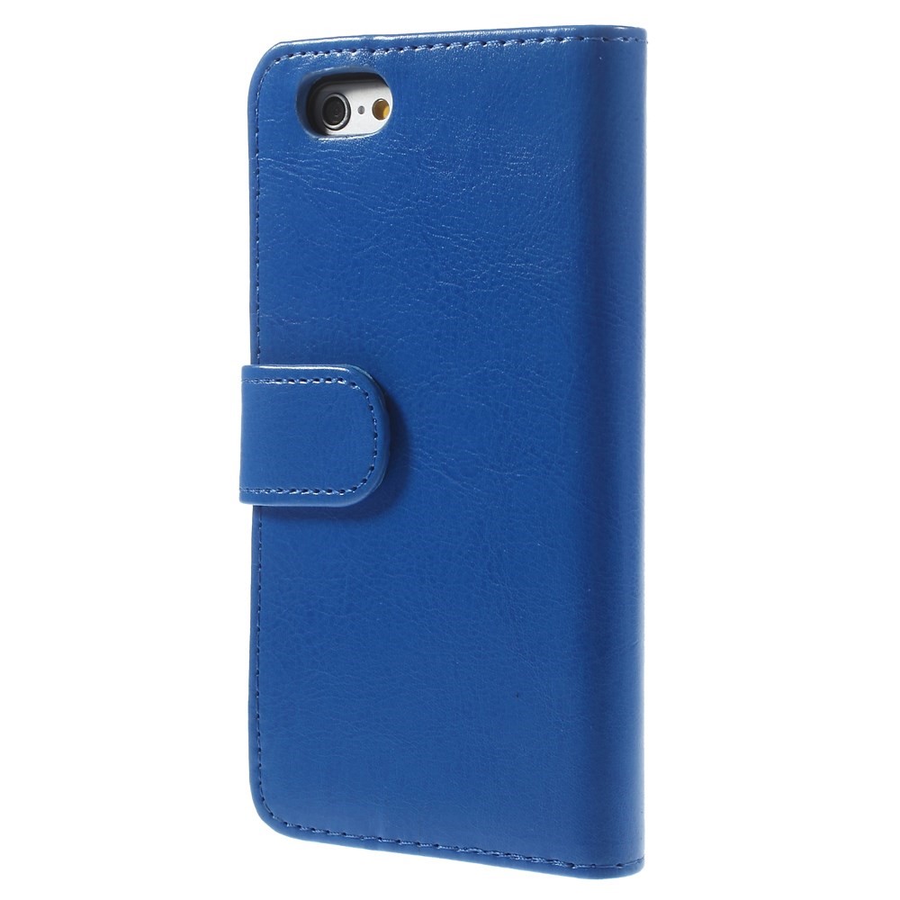 Crazy Horse Texture Folio Leather Wallet Stand Cover for iphone 6 / 6s - Blue-2