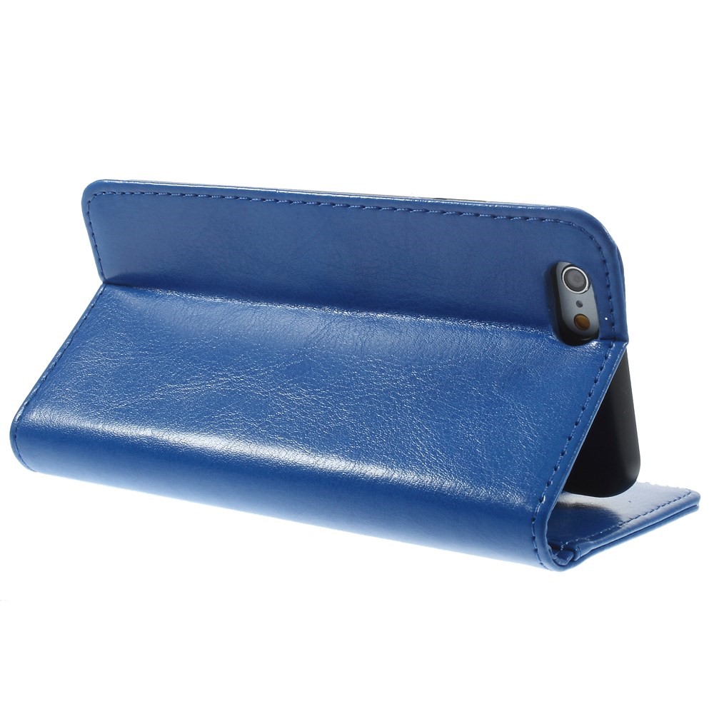 Crazy Horse Texture Folio Leather Wallet Stand Cover for iphone 6 / 6s - Blue-5