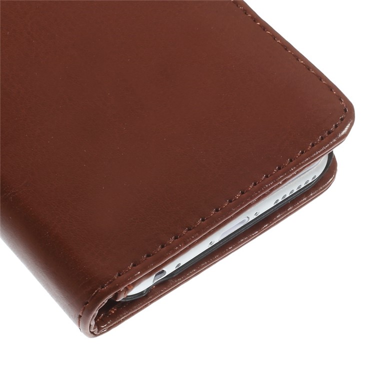 Crazy Horse Texture Folio Leather Wallet Stand Cover Shell for iphone 6 / 6s - Brown-7