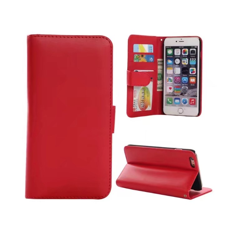 Crazy Horse Texture Folio Wallet Leather Stand Case for iPhone 6 4.7 inch - Red-1