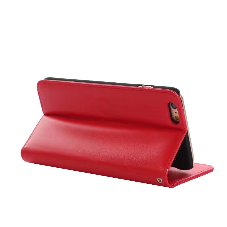 Crazy Horse Texture Folio Wallet Leather Stand Case for iPhone 6 4.7 inch - Red-4