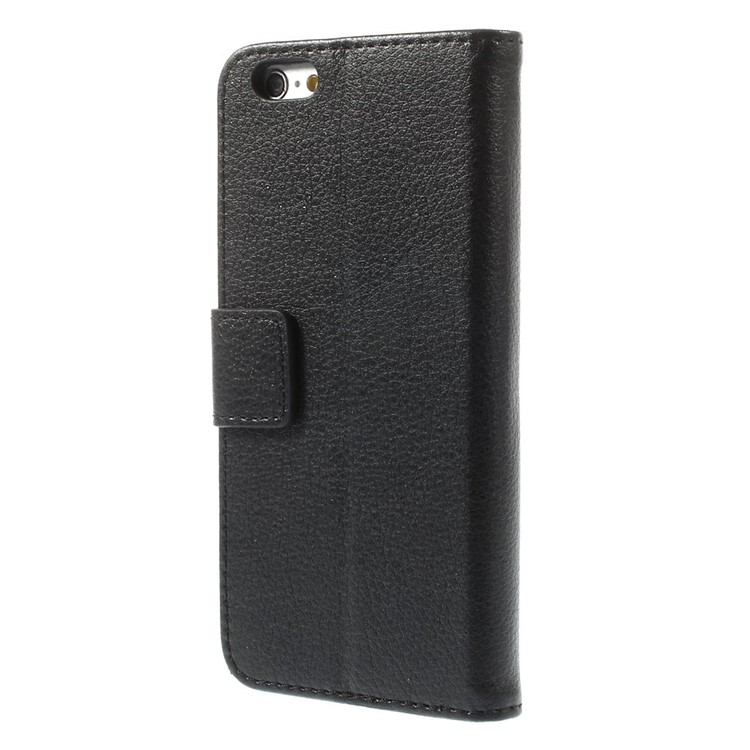 Litchi Texture PU Leather Wallet Stand Phone Shell for iPhone 6 4.7 inch - Black-2