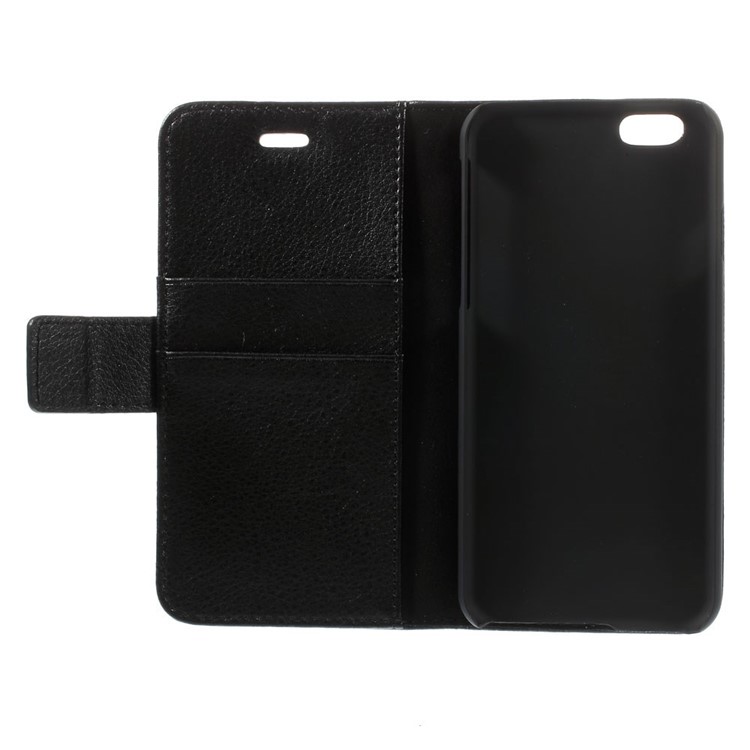 Litchi Texture PU Leather Wallet Stand Phone Shell for iPhone 6 4.7 inch - Black-7