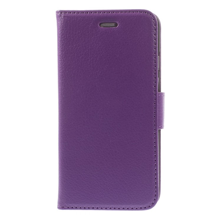 Litchi Texture PU Leather Wallet Stand Cover for iPhone 6 4.7 inch - Purple-3