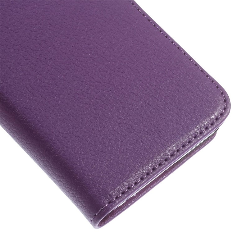 Litchi Texture PU Leather Wallet Stand Cover for iPhone 6 4.7 inch - Purple-9