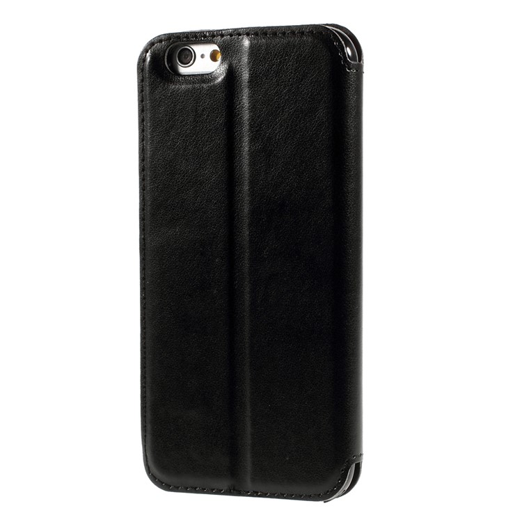 Roar Korea Noble View Window Leather Case for iPhone 6s 6 w/ Stand & Card Slot - Black-2