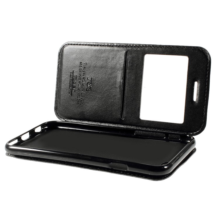 Roar Korea Noble View Window Leather Case for iPhone 6s 6 w/ Stand & Card Slot - Black-9