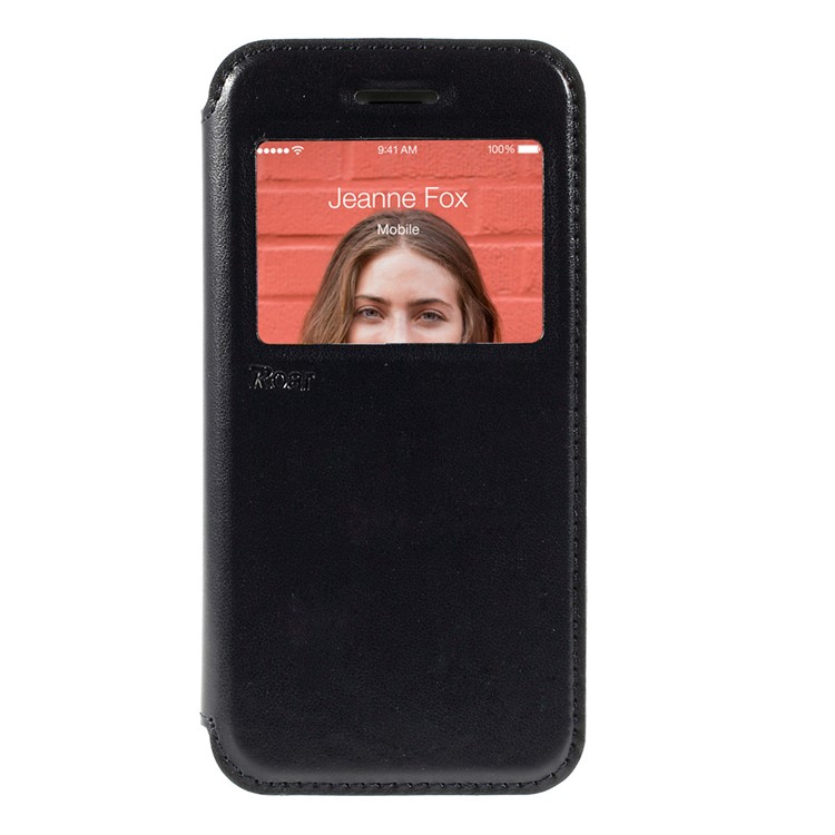 Roar Korea Noble View Window Stand Leather Magnetic Cover for iPhone 6s 6 w/ Card Slot - Dark Blue-3