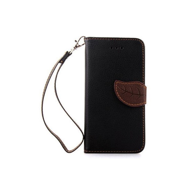 Litchi Texture Folio Leather Wallet Stand Case for iPhone 6 Plus / 6s Plus - Black-2