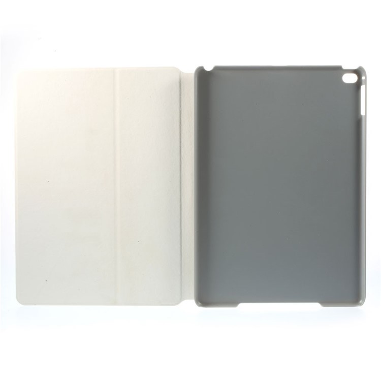 Sand-like Texture Leather Stand Cover for iPad Air 2 - White-5