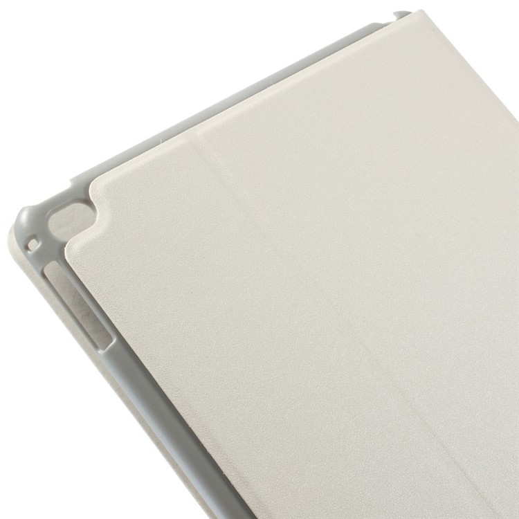 Sand-like Texture Leather Stand Cover for iPad Air 2 - White-6