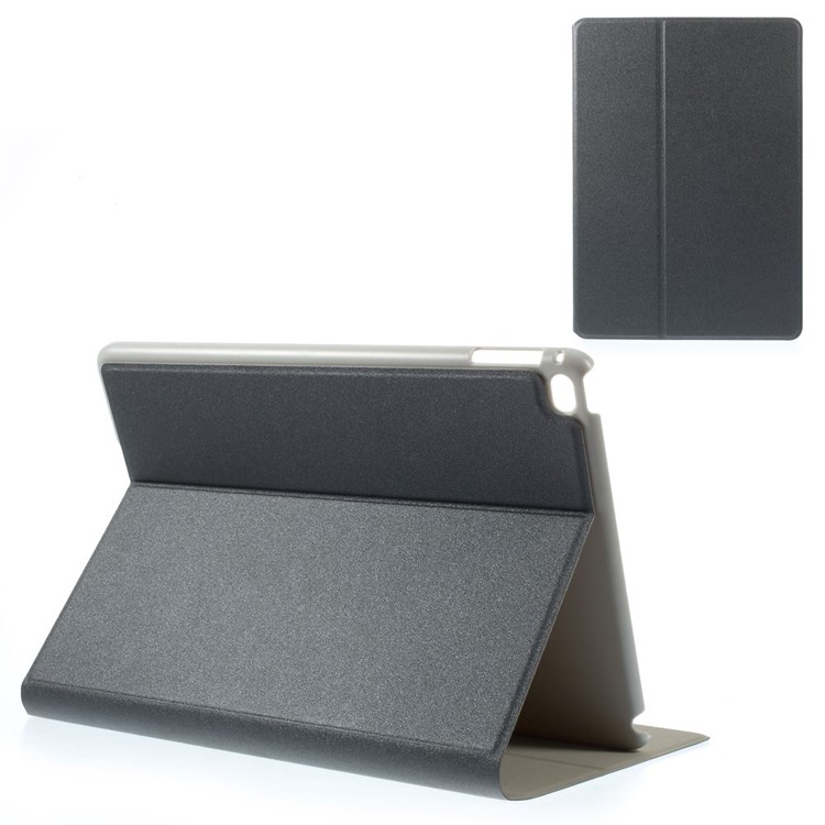 Sand-like Texture Leather Stand Shell for iPad Air 2 - Grey-1