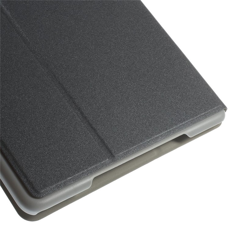 Sand-like Texture Leather Stand Shell for iPad Air 2 - Grey-7