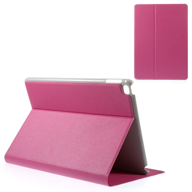 Sand-like Texture Stand Leather Folio Cover for iPad Air 2 - Rose-1