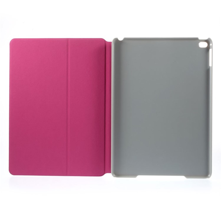 Sand-like Texture Stand Leather Folio Cover for iPad Air 2 - Rose-5
