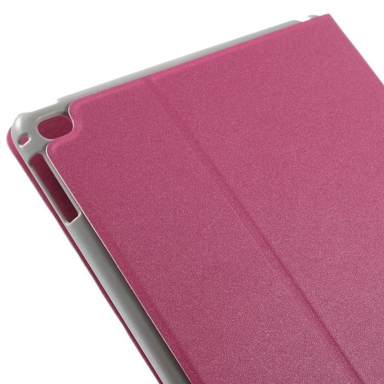 Sand-like Texture Stand Leather Folio Cover for iPad Air 2 - Rose-6