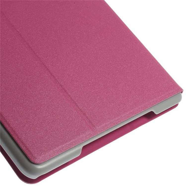 Sand-like Texture Stand Leather Folio Cover for iPad Air 2 - Rose-7