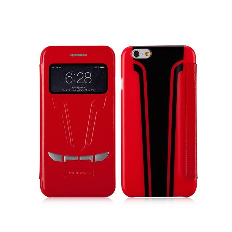MOMAX Sportscar Window View Leather Flip Cover for iPhone 6 / 6s 4.7 inch - Red-1