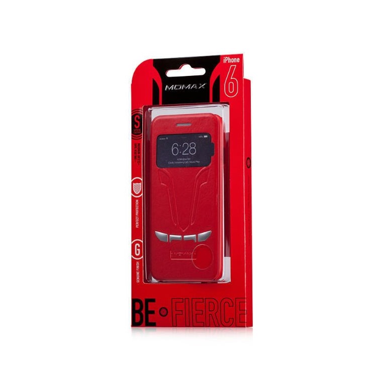 MOMAX Sportscar Window View Leather Flip Cover for iPhone 6 / 6s 4.7 inch - Red-11