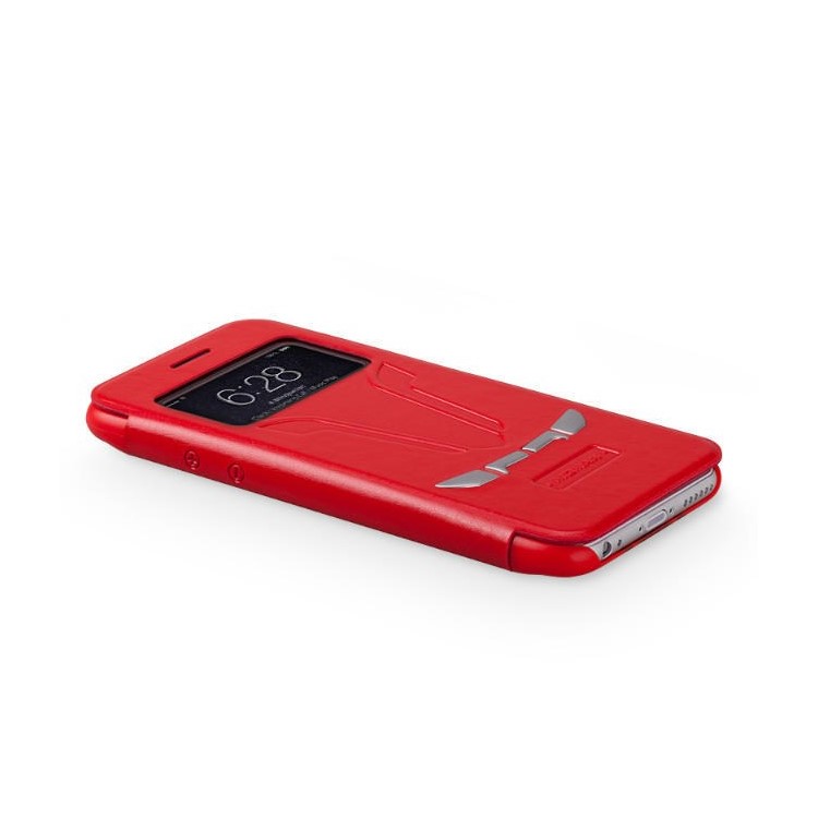 MOMAX Sportscar Window View Leather Flip Cover for iPhone 6 / 6s 4.7 inch - Red-8