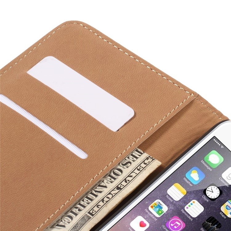 Genuine Split Wallet Stand Leather Case for iPhone 6s Plus / 6 Plus - Red-7