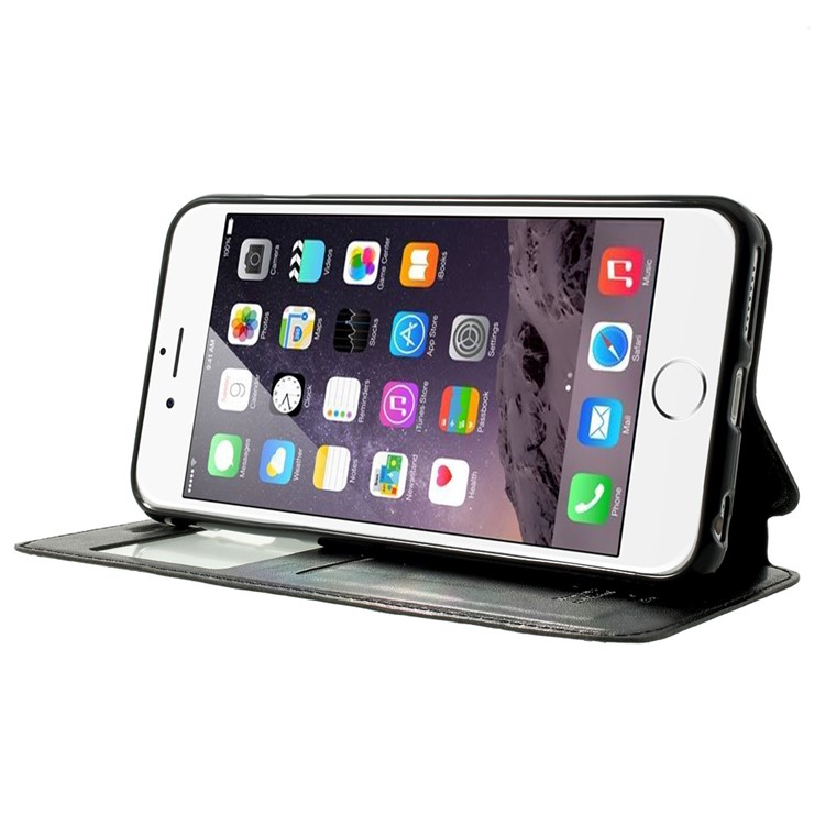 Roar Korea Noble View Window Leather Case for iPhone 6 Plus / 6s Plus w/ Card Slot - Black-3