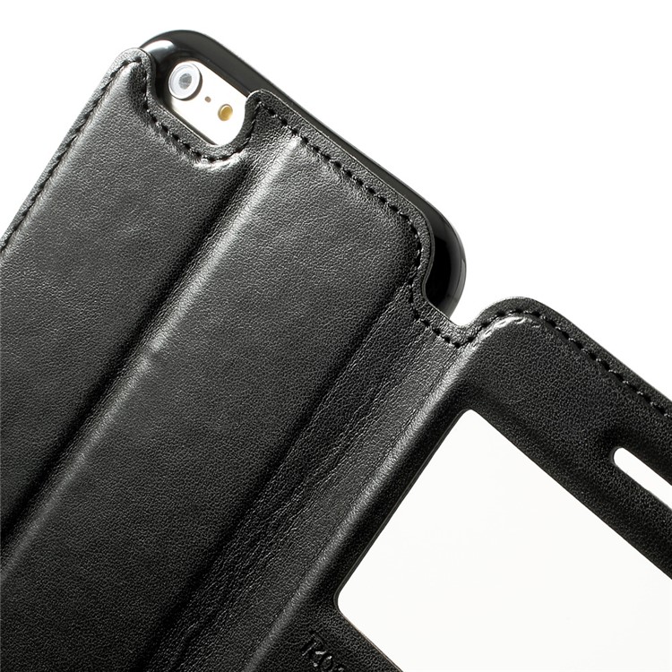 Roar Korea Noble View Window Leather Case for iPhone 6 Plus / 6s Plus w/ Card Slot - Black-8