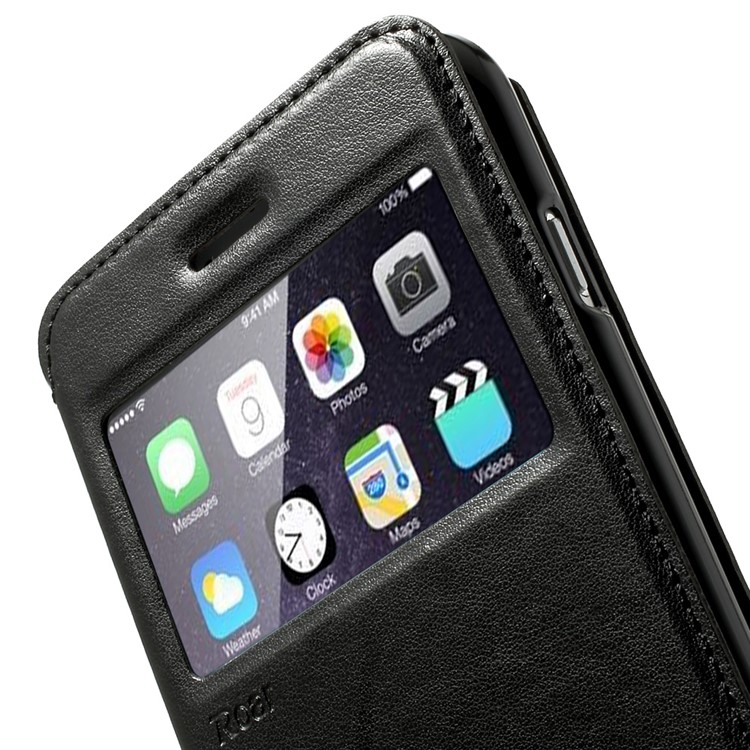 Roar Korea Noble View Window Leather Case for iPhone 6 Plus / 6s Plus w/ Card Slot - Black-9