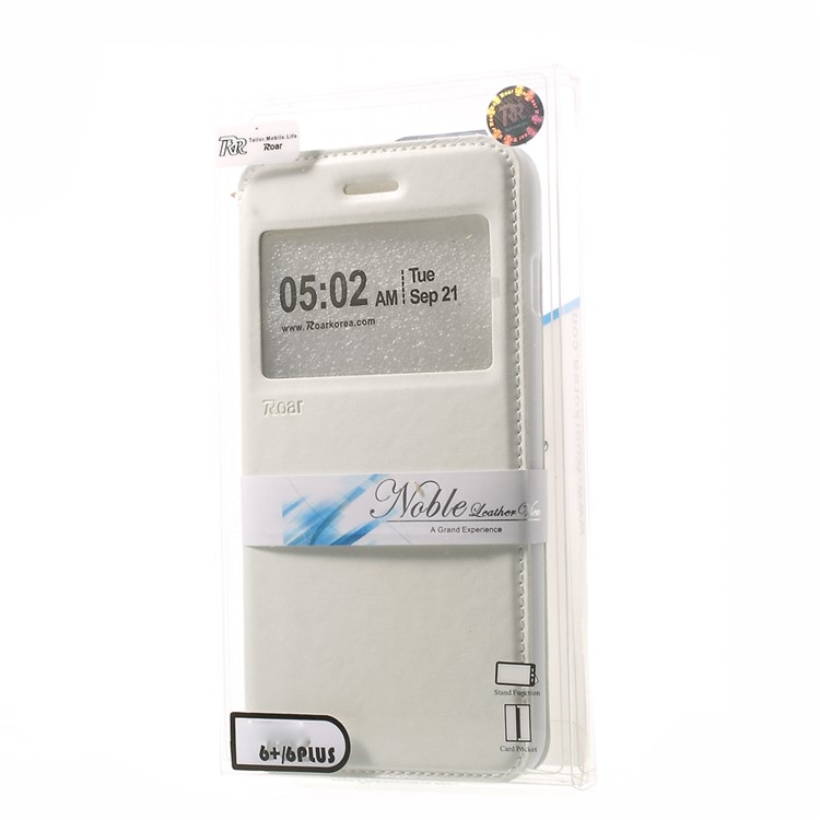 Roar Korea Noble View Window Leather Case for iPhone 6 Plus / 6s Plus w/ Card Slot - White-11