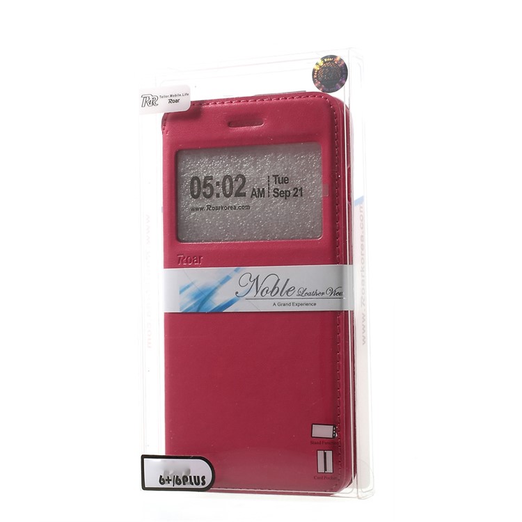 Roar Korea Noble View Window Leather Case for iPhone 6 Plus / 6s Plus w/ Card Slot - Rose-11