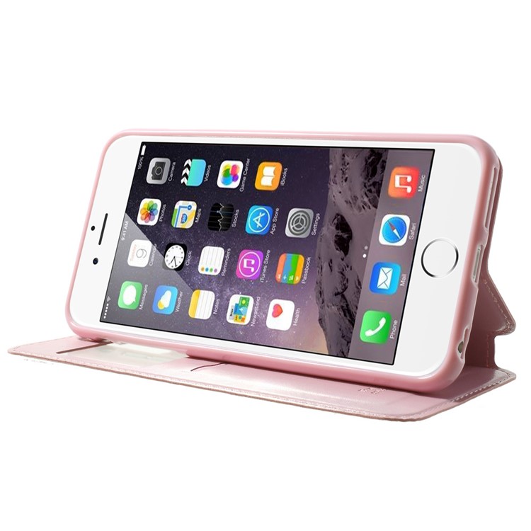 Roar Korea for iPhone 6 Plus / 6s Plus Noble View Window Leather Case w/ Card Slot - Pink-3