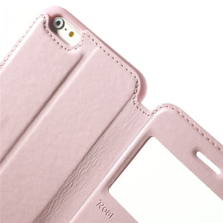 Roar Korea for iPhone 6 Plus / 6s Plus Noble View Window Leather Case w/ Card Slot - Pink-7