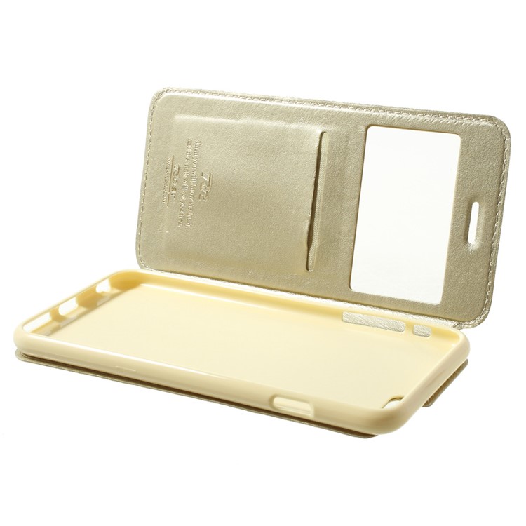 Roar Korea for iPhone 6 Plus / 6s Plus Noble View Window Leather Case w/ Card Slot - Champagne-6