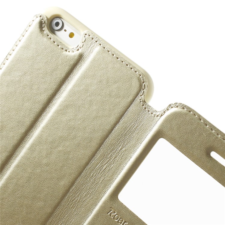 Roar Korea for iPhone 6 Plus / 6s Plus Noble View Window Leather Case w/ Card Slot - Champagne-8